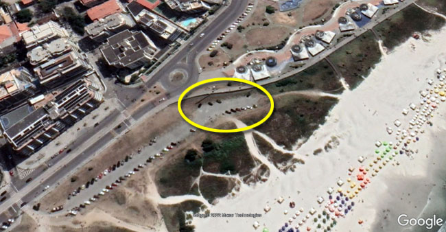 Detalhe do estacionamento para MH ou trailer na Praia do Forte