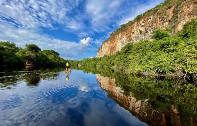 Stand-up no rio Paraguaçu, Chapada Diamantina