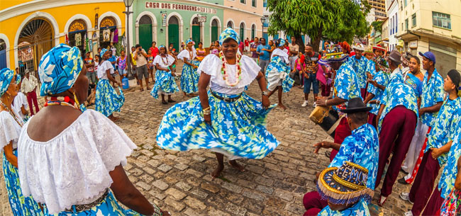 Apresentação da dança do Tambor de Crioula no Centro Histórico de São Luís do Maranhão
